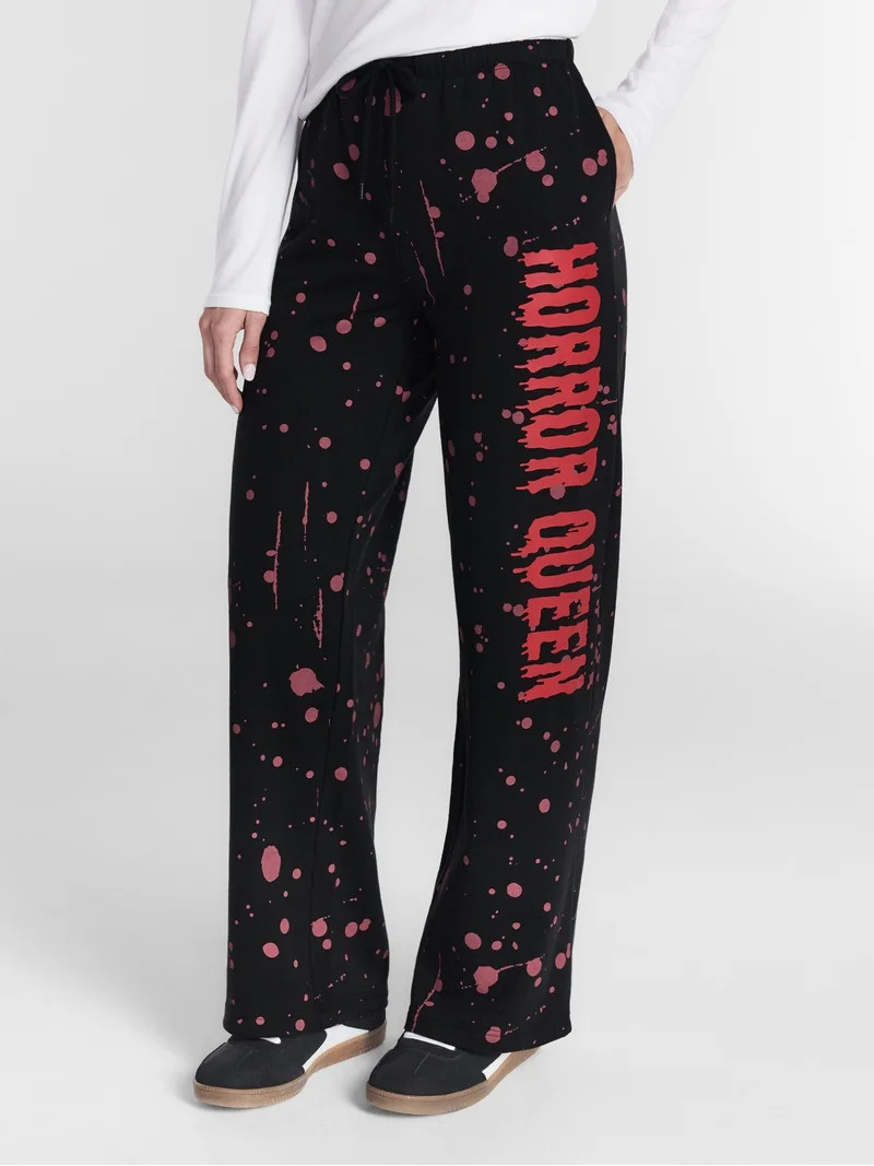 Halloween Women's Horror Queen Wide Leg Jogger Pants, Sizes XXS-XXL | Walmart (US)