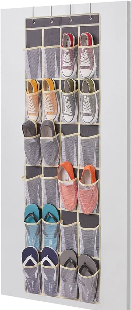 Lifewit Over The Door Hanging Shoe Organizer 24 Mesh Pockets Hanging Shoe Racks Holders Behind Do... | Amazon (US)