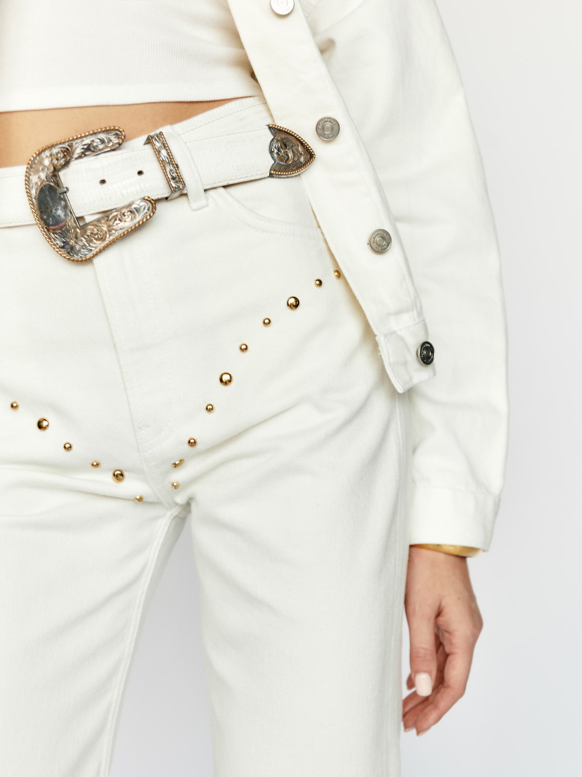 Cowboy Studded High Rise Straight Jeans | Reformation (US & AU)