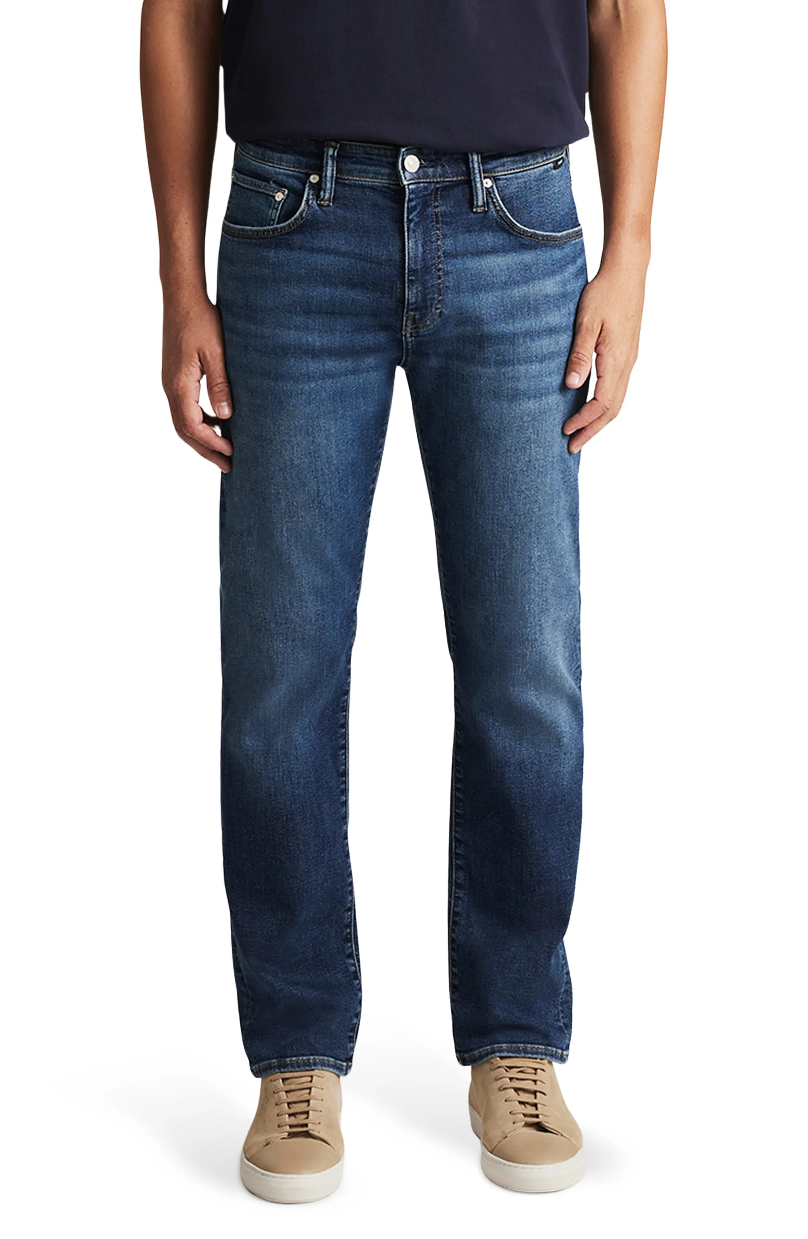 Mavi Jeans Zach Straight Leg Jeans in Deep Brushed Classic Vintage at Nordstrom, Size 36 X 30 | Nordstrom