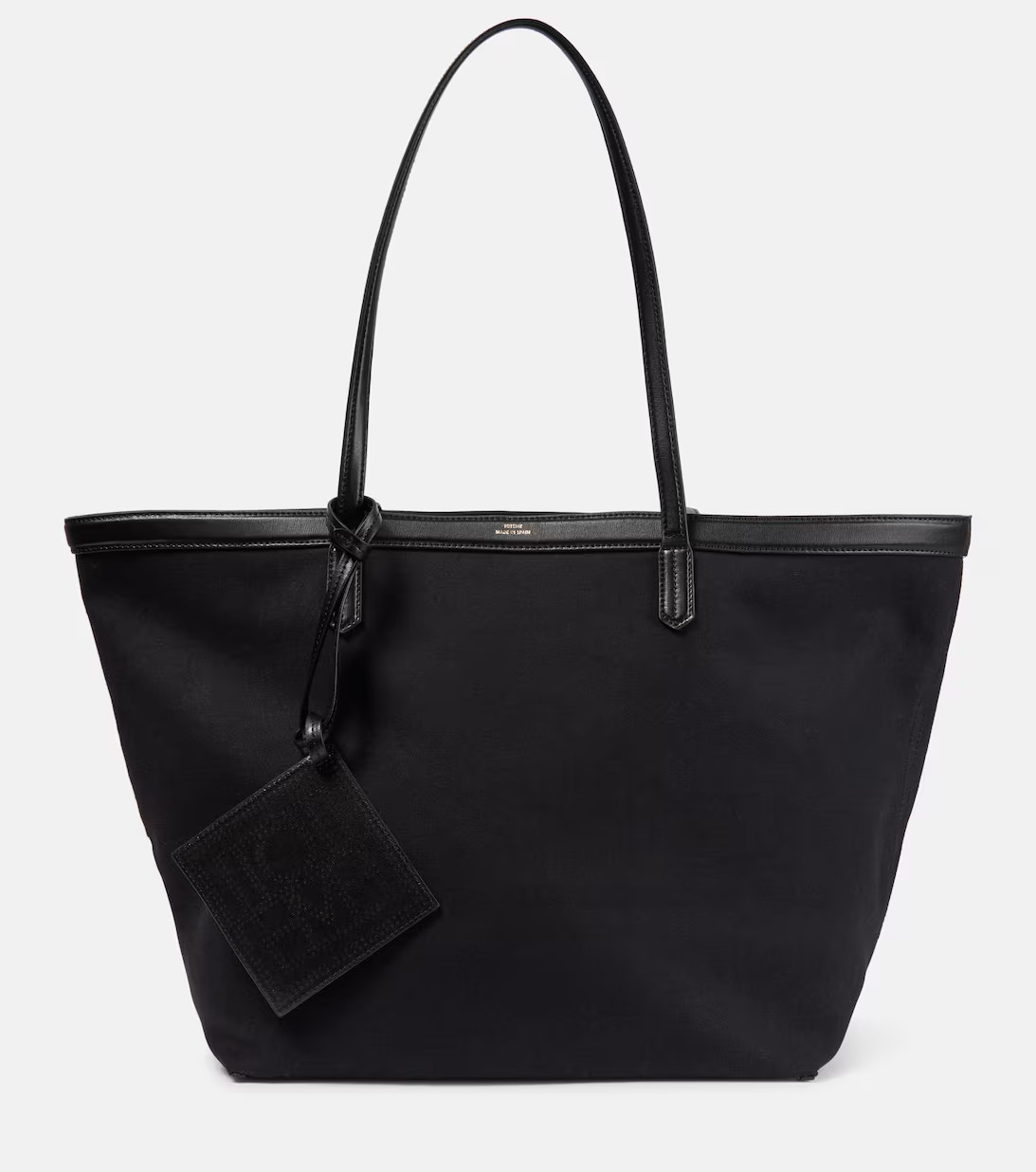 Leather-trimmed canvas tote bag | Mytheresa (UK)