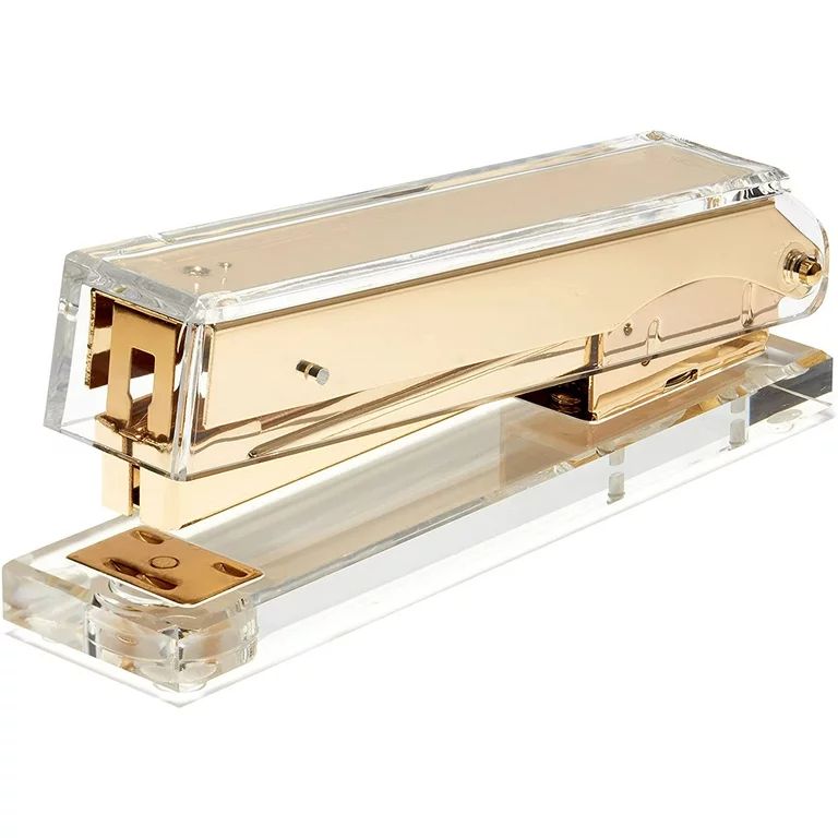 OfficeGoods Clear Acrylic Stapler with Gold Accent for 1/4" Staples - Walmart.com | Walmart (US)