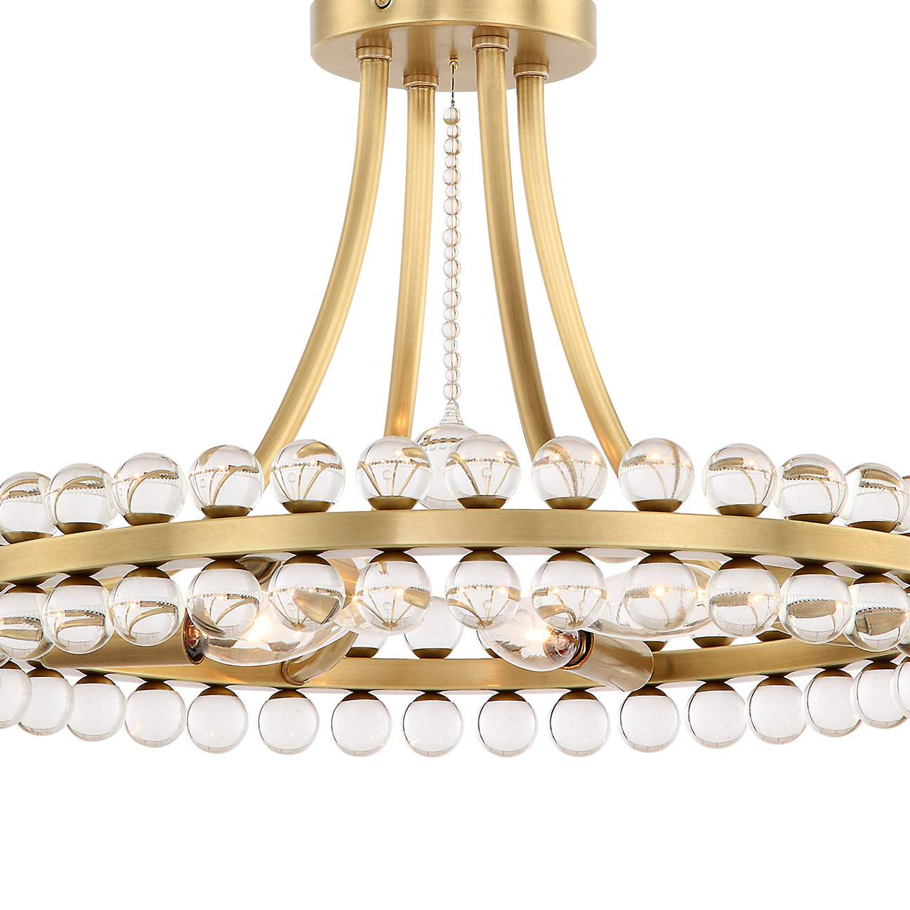 Crystorama Clover 18" Wide Aged Brass Ceiling Light | Lamps Plus