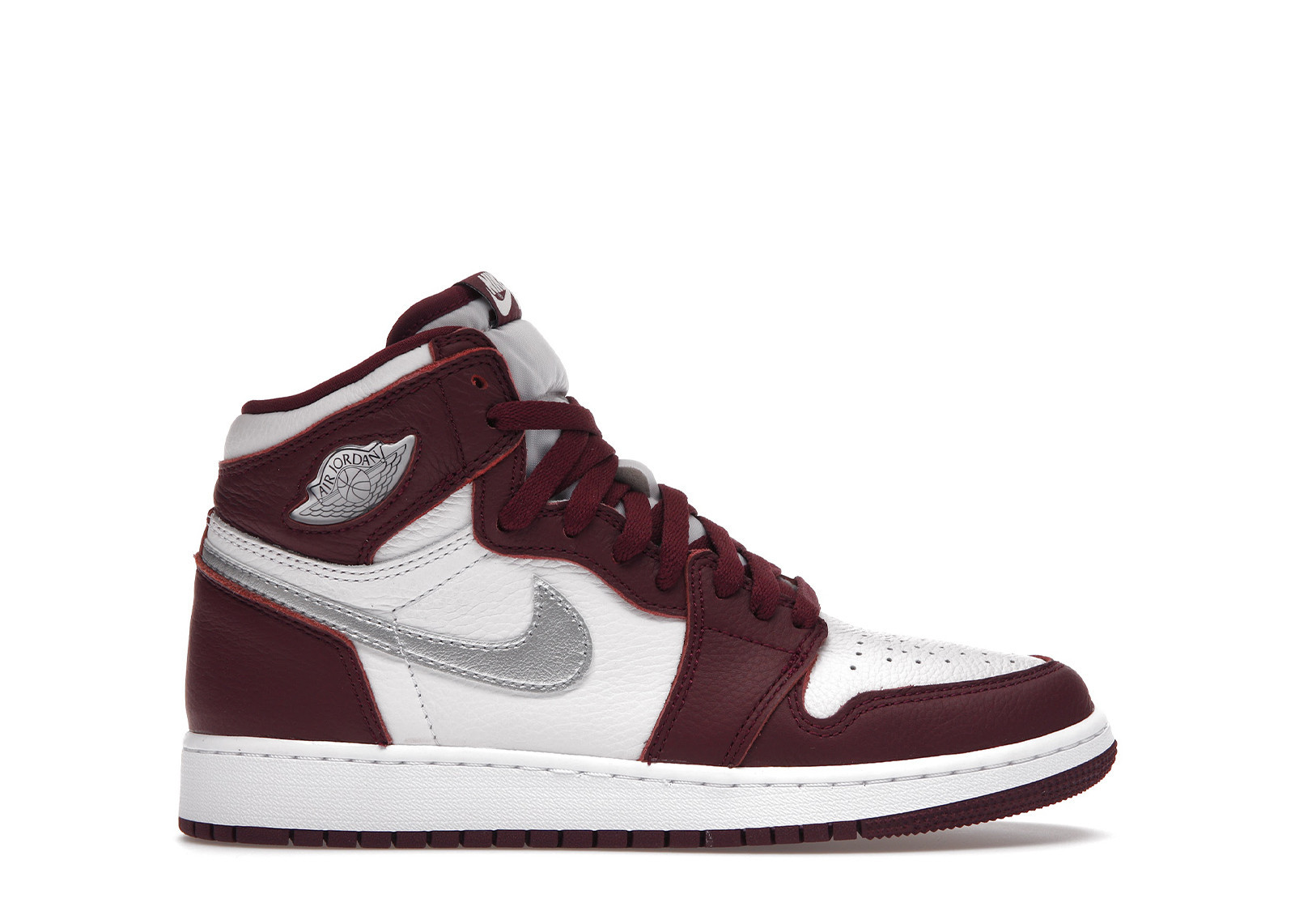 Jordan 1 Retro High OG Sneakers in Bordeaux/White/Metallic Silver | StockX