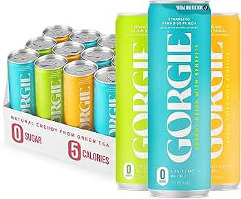 GORGIE Tropical Variety, Sugar-Free Natural Energy Drink Sparkling, Healthy Energy Drinks - Green... | Amazon (US)