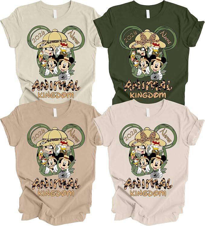 Custom Family Vacation 2026 Safari Shirts, Mickey and Minnie Safari Matching Outfits, Personalize... | Amazon (US)