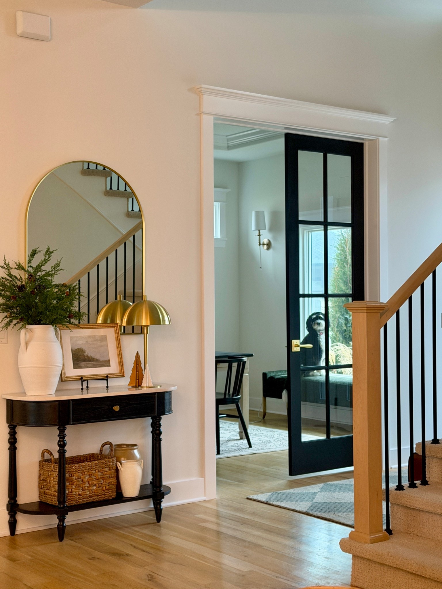 She’s waiting for the trash truck 🤣🐶
Entryway table, arch mirror, bench, area rug

#LTKmorningroutine #LTKHome #LTKdayinmylife