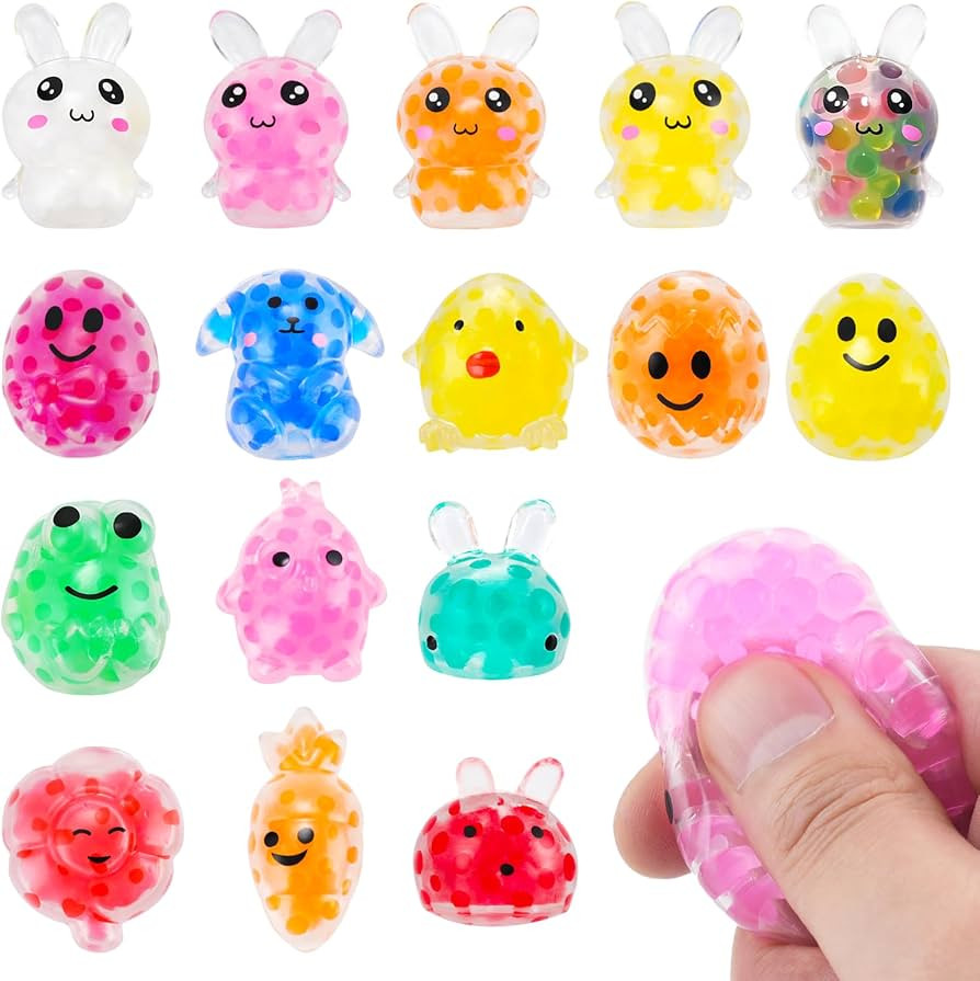 Easter Egg Fillers – 16 Pcs Mini Squishy Stress Balls for Adults, Easter Basket Stuffers Party ... | Amazon (US)