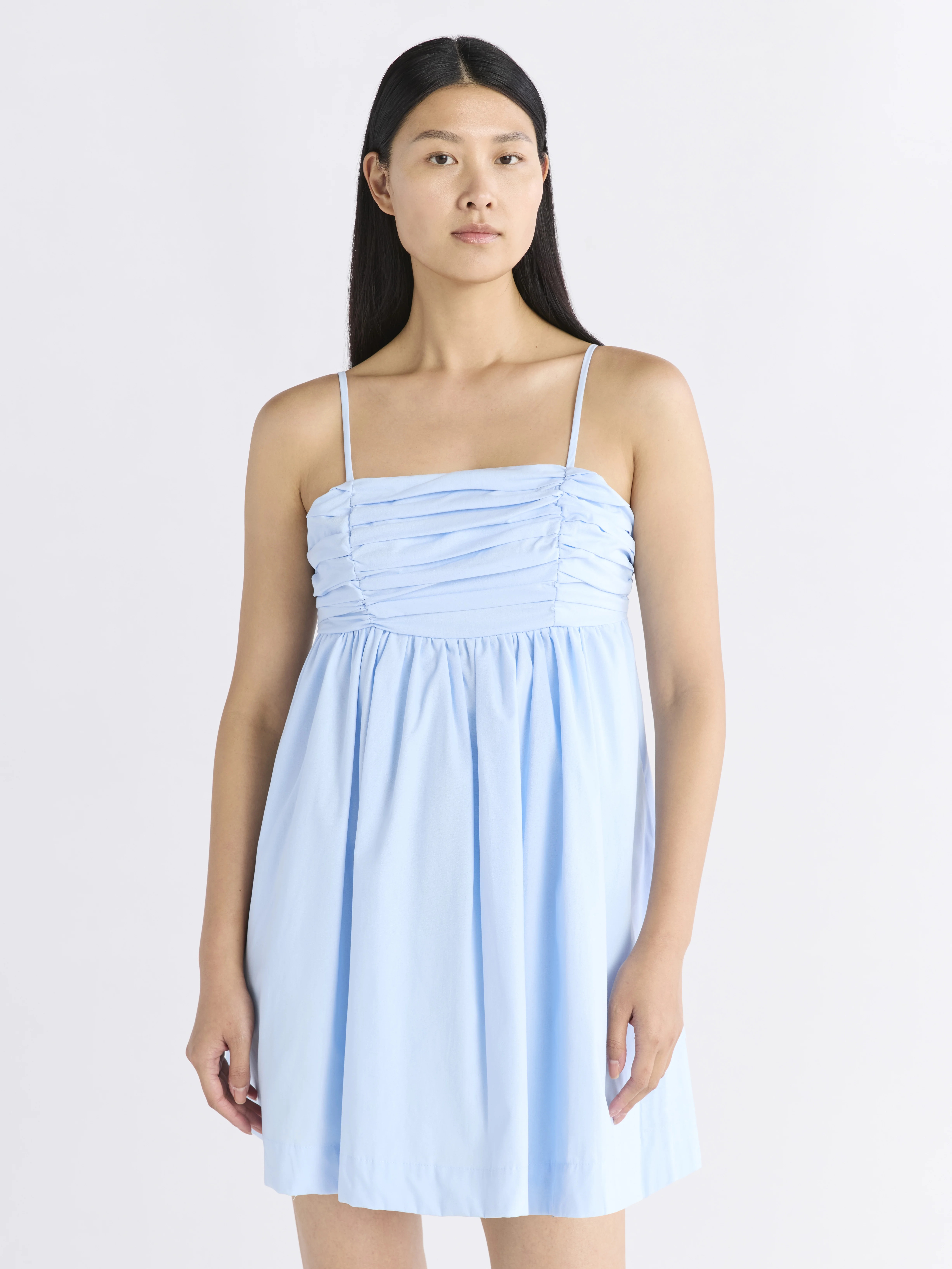 Free Assembly Women's Pleated Cotton Mini Dress, Sizes XS-XXXL | Walmart (US)