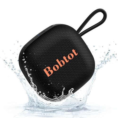 Bobtot Portable Bluetooth Speakers Wireless, IPX7 Waterproof Mini Speaker with 16 Hours Playtime, Loud Stereo Sound, TWS, Built-in Microphone, Small Size for Travel Sport, Black | Amazon (US)