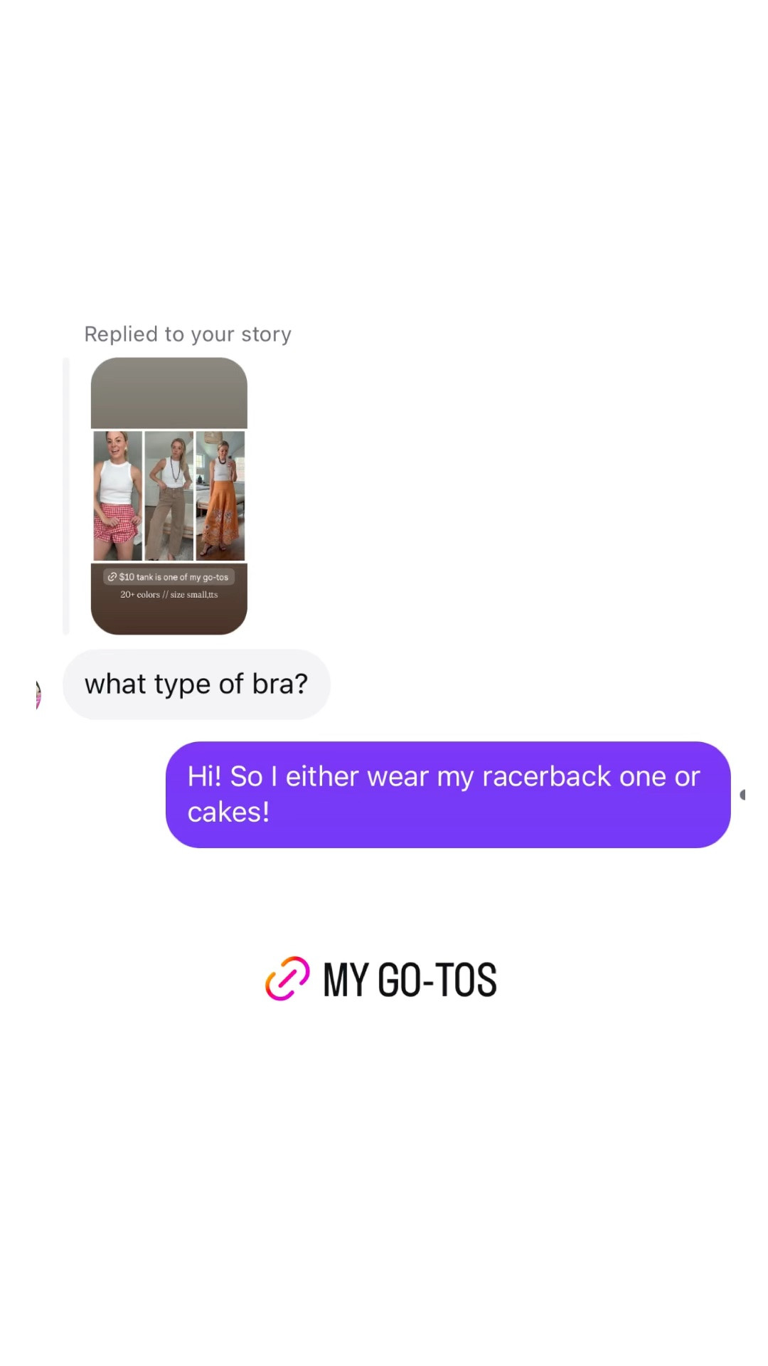 Go-to racer back bra and nippies for summer tanks