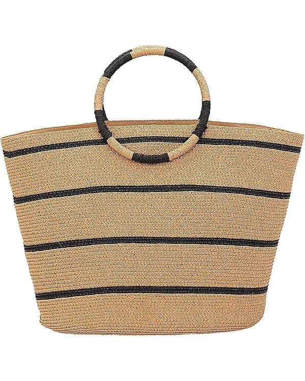 Straw Bag Straw Handbags Tote Bag for Women Straw Tote Bags Rattan Summer Bag Woven Beach Basket ... | Amazon (US)