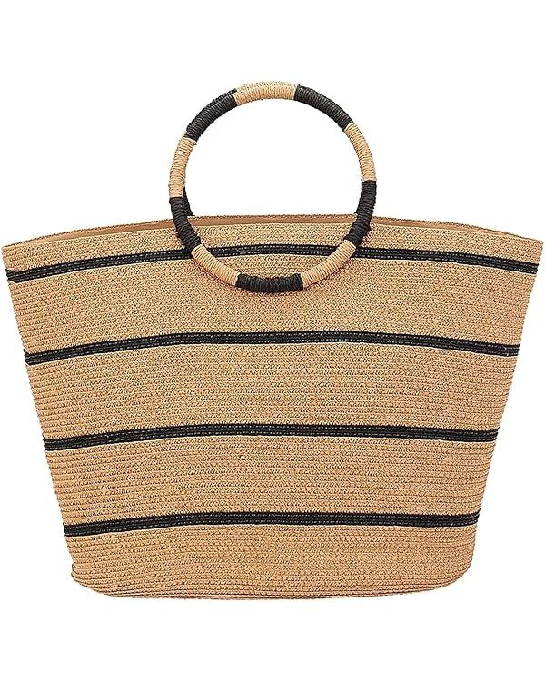 Straw Bag Straw Handbags Tote Bag for Women Straw Tote Bags Rattan Summer Bag Woven Beach Basket ... | Amazon (US)