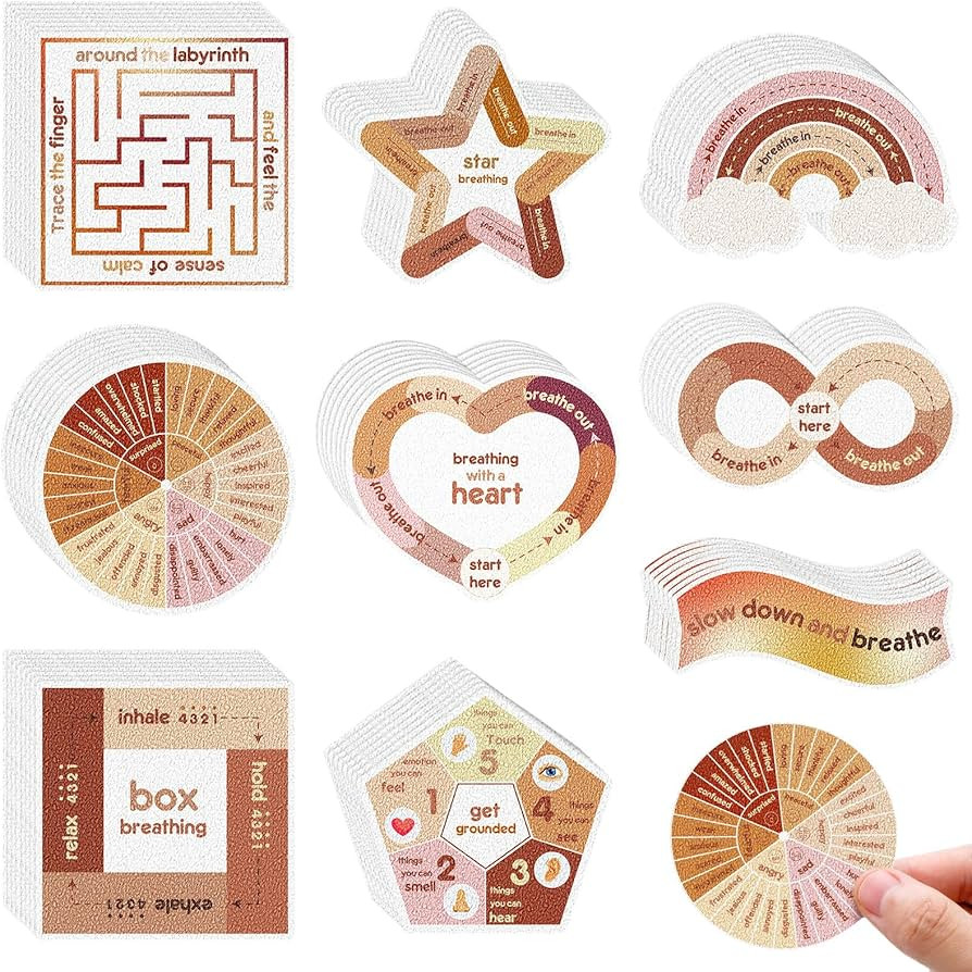 72 Pieces Anxiety Sensory Stickers Anxiety Textured Stickers Fidget Stickers Mindfulness Sticker ... | Amazon (US)