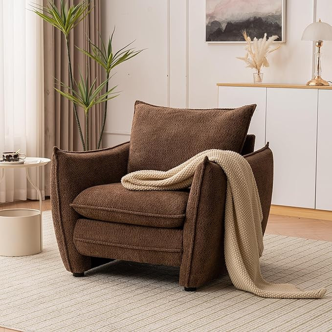 Oversized Accent Chair, Modern Single Sofa Cloud Chair with Removable Pillow, Deep Seat Comfy Arm... | Amazon (US)
