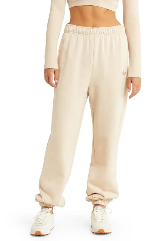 Alo Accolade Logo Sweatpants in Macadamia at Nordstrom, Size X-Large | Nordstrom