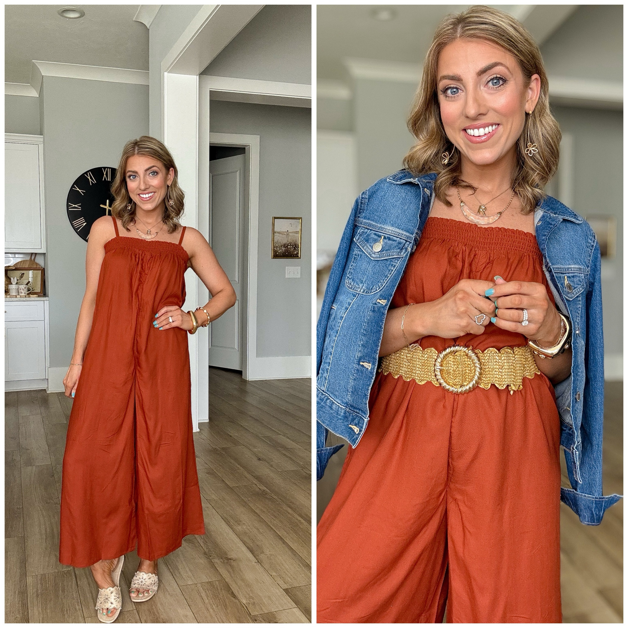 This jumpsuit is a DREAM 🤎 flowy, lightweight, and so flattering with the relaxed fit. I added a belt + denim jacket to give it shape and make it feel more styled. Perfect for travel, dinners, or everyday wear and yes… it’s on sale for $19! 👏🏻

#oldnavystyle #jumpsuitstyle #springoutfits #casualchic #momstyle #affordablefashion #layeredlook #denimjacketstyle #everydayoutfit #traveloutfit #salefinds

#LTKSaleAlert #LTKPetite #LTKootd