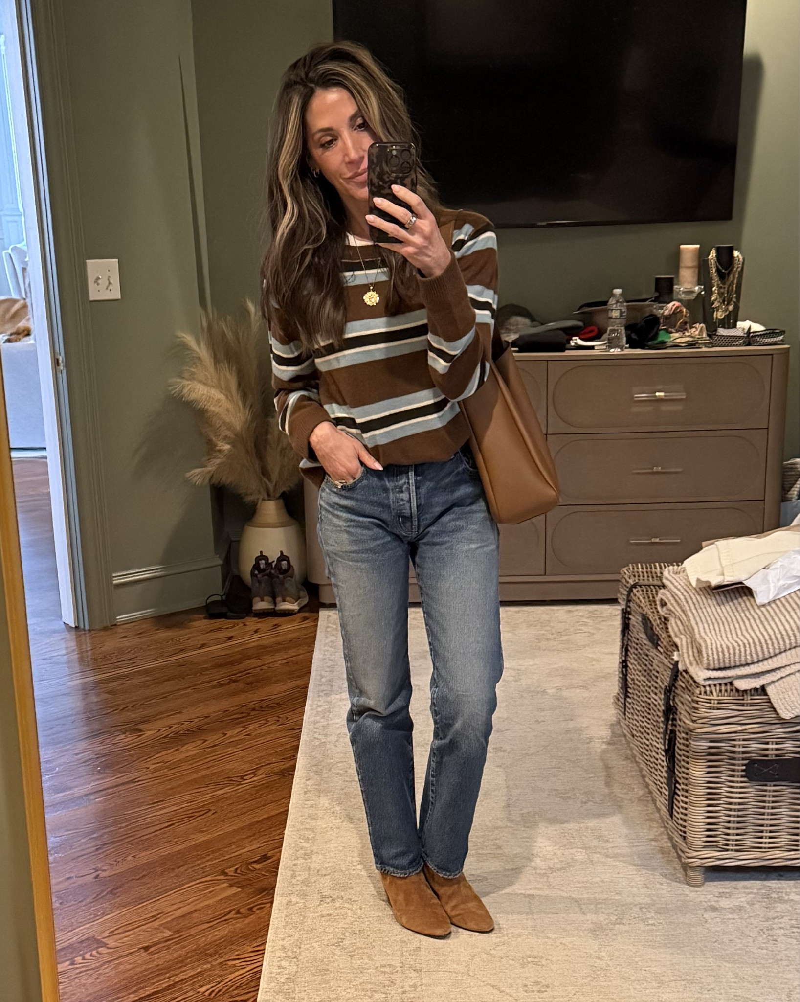 Brown & blue is one of my favorite color combos. A sweater and jeans is my forever uniform.

#LTKOver40 #LTKootd #LTKWorkwear