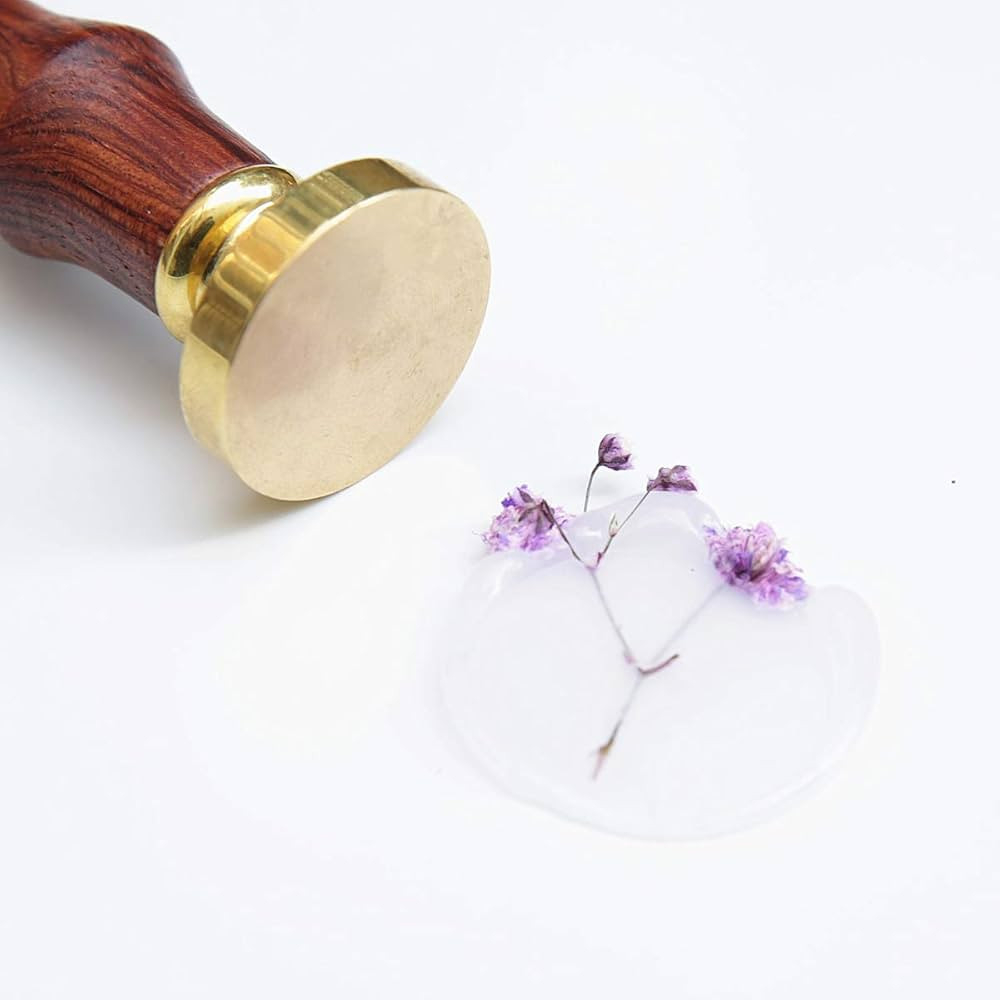 UNIQOOO 1 Inch Round Blank Wax Seal Stamp for Wedding Invitations, Solid Brass Head Without Engra... | Amazon (US)