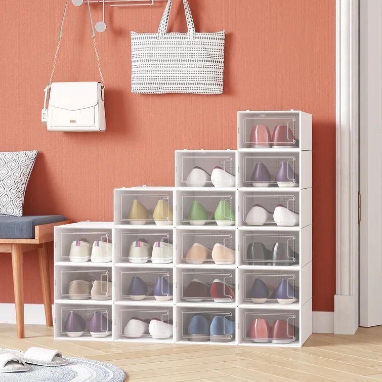 18 Pair Small Size Stackable Shoe Storage Box (Set of 18) | Wayfair North America