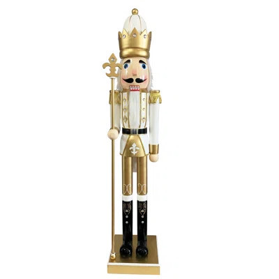 60" White & Gold Nutcracker | Wayfair North America