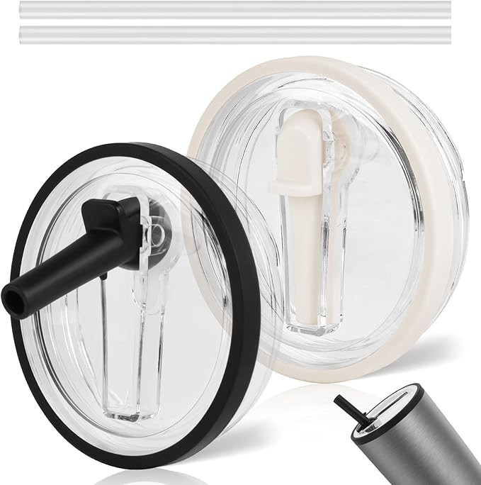 2 Pack 40 oz Tumbler Flip Straw Lid Replacement,Spill-Proof & Splash-Resistant Lids for Stanley Q... | Amazon (US)