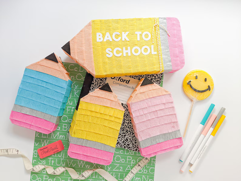 School pencil mini pinata | first day of school gift, back to school party, teacher appreciation ... | Etsy (US)