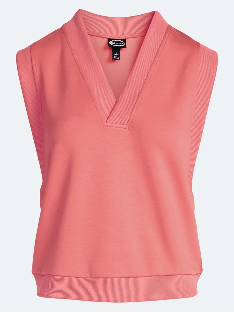 Scoop Women's Scubaknit Sleeveless Deep V-Neck Top, Sizes XS-XXL - Walmart.com | Walmart (US)