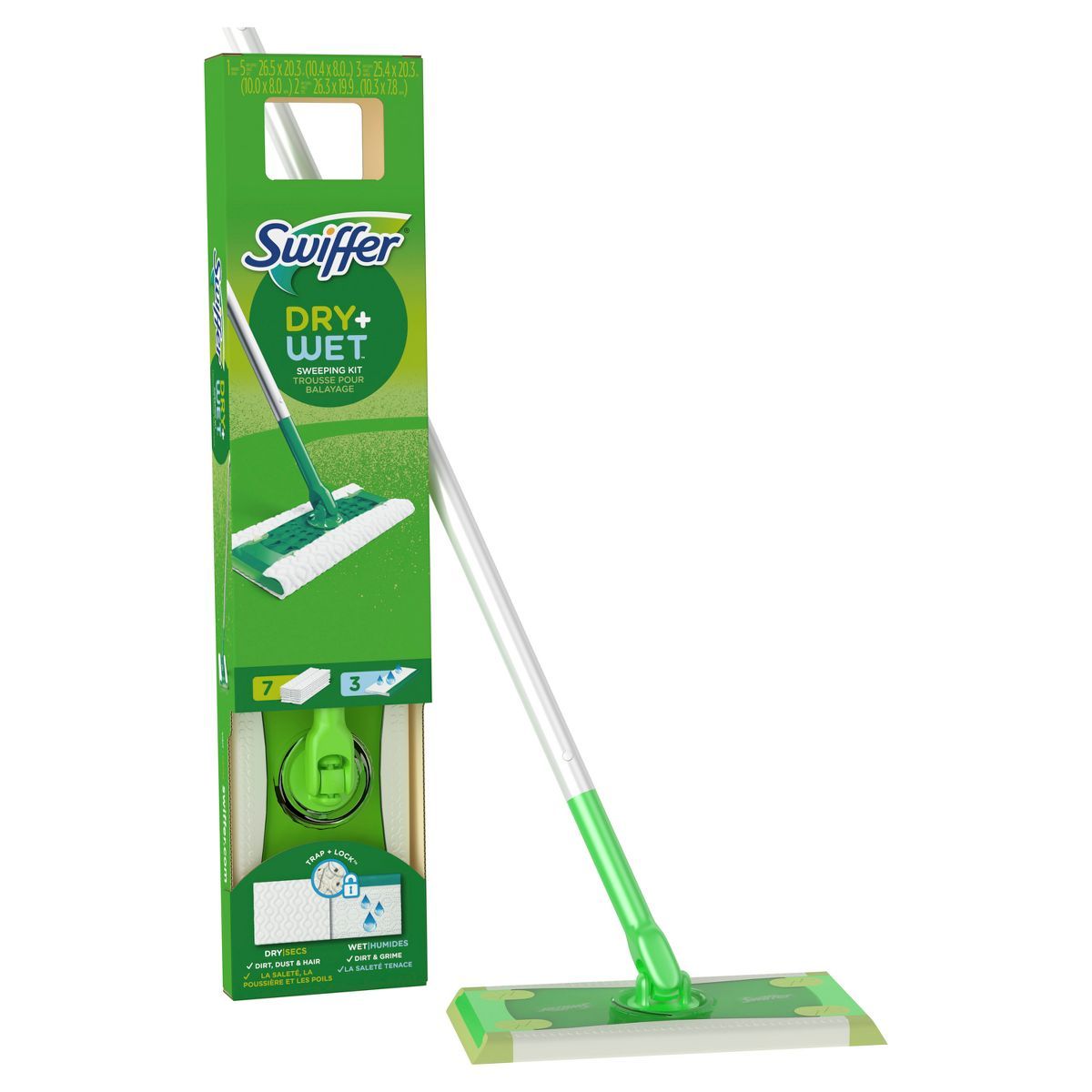 Swiffer Sweeper 2-in-1 Dry + Wet Floor Mopping and Sweeping Kit 1 Sweeper, 7 Dry Cloths, 3 Wet Cl... | Target