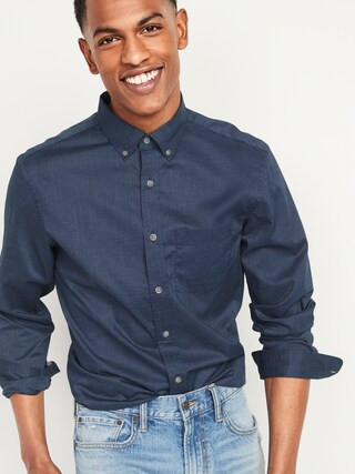 Regular Fit Built-In Flex Everyday Poplin Shirt for Men | Old Navy (US)