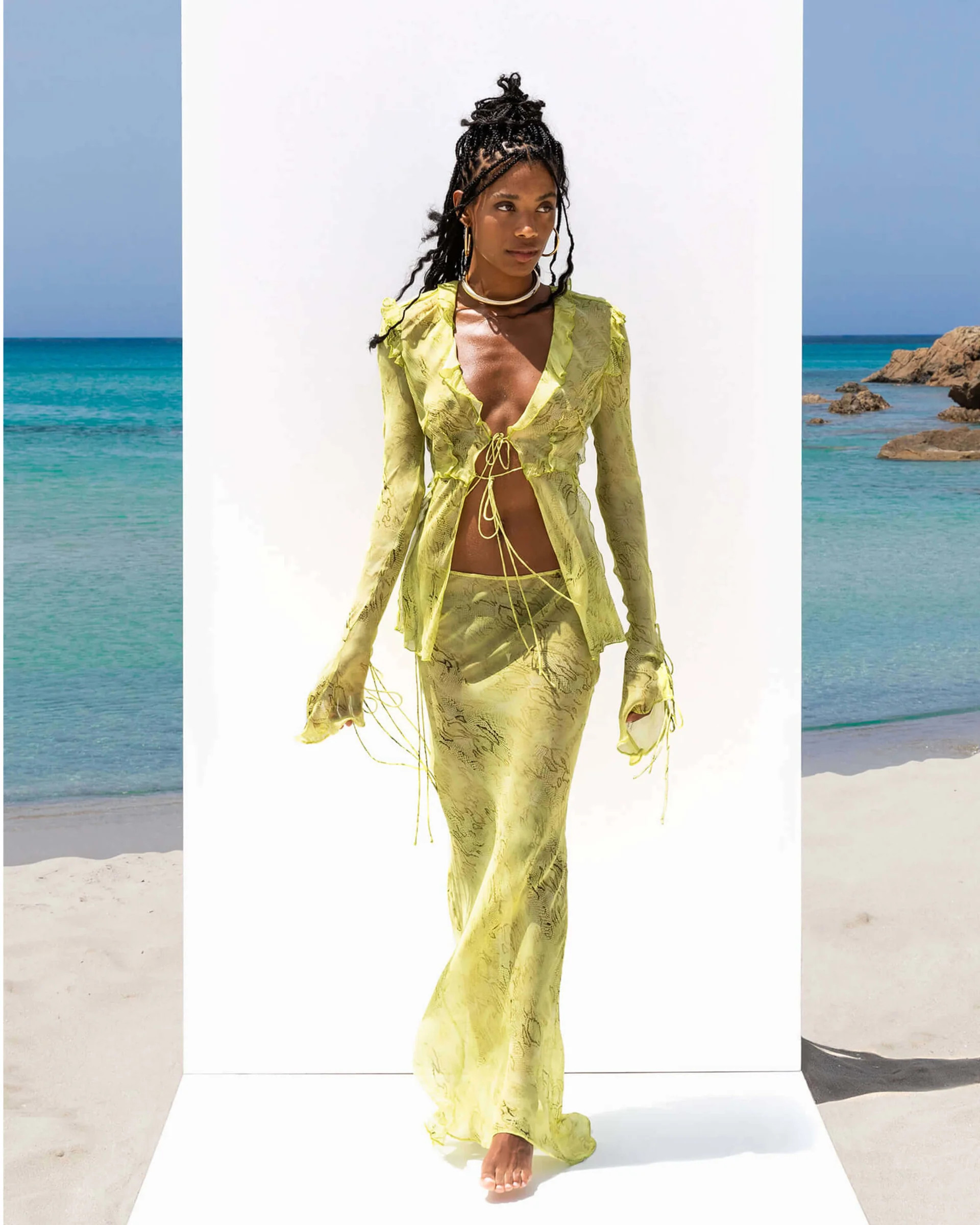 COBRA BLOUSE LIME | Rat & Boa