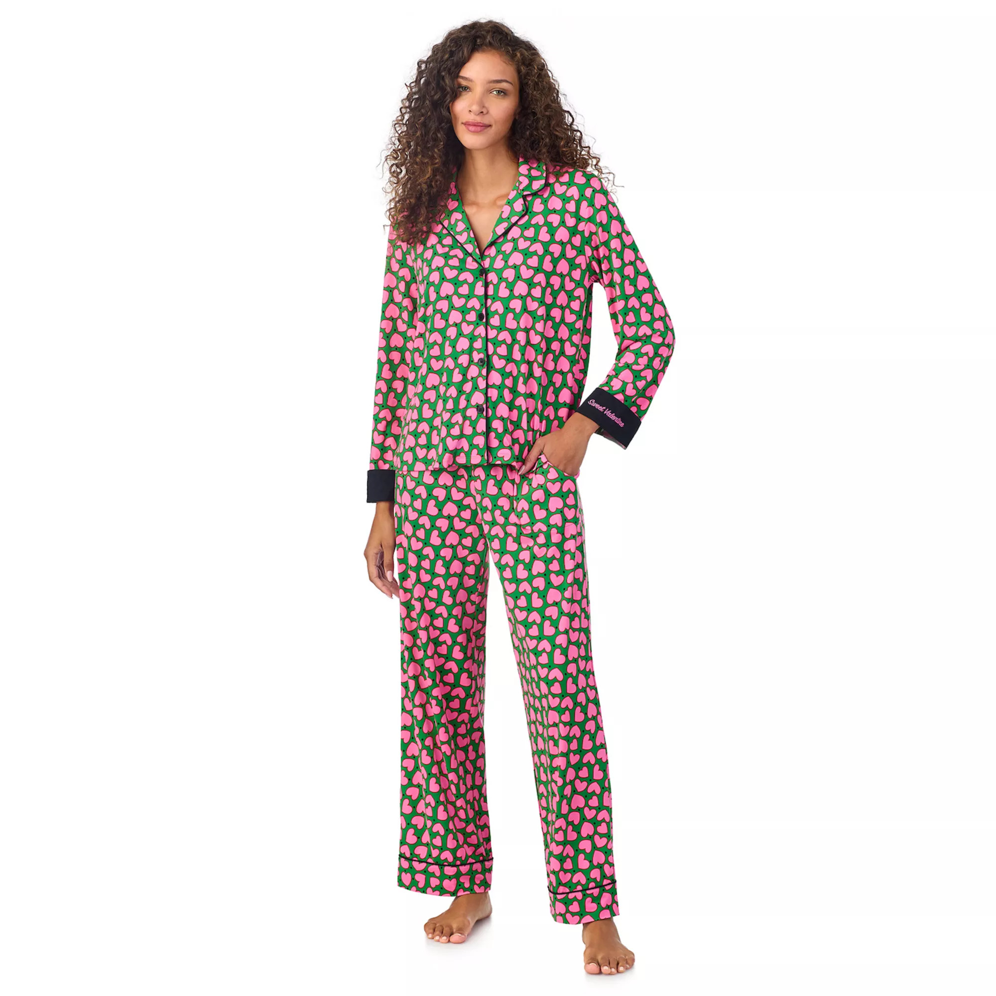Women's Beauty Sleep Social Long Sleeve Pajama Shirt & Pajama Pants Sleep Set | Kohl's