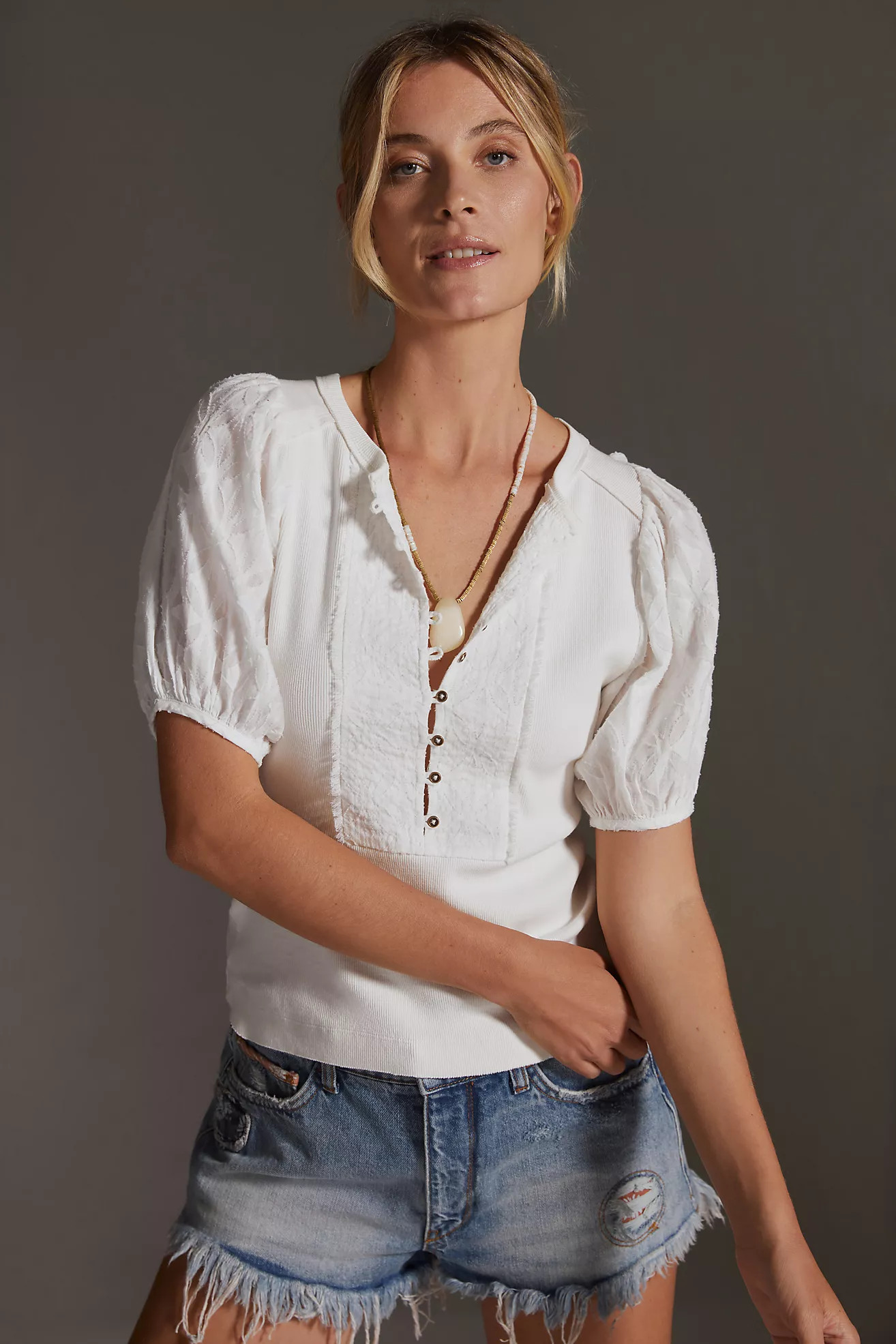 Pilcro Bella Henley Top | Anthropologie (US)