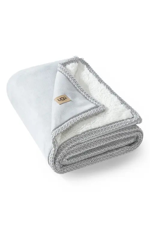 UGG(r) Kirkwood Braid Trim Throw Blanket in Gray Violet at Nordstrom | Nordstrom