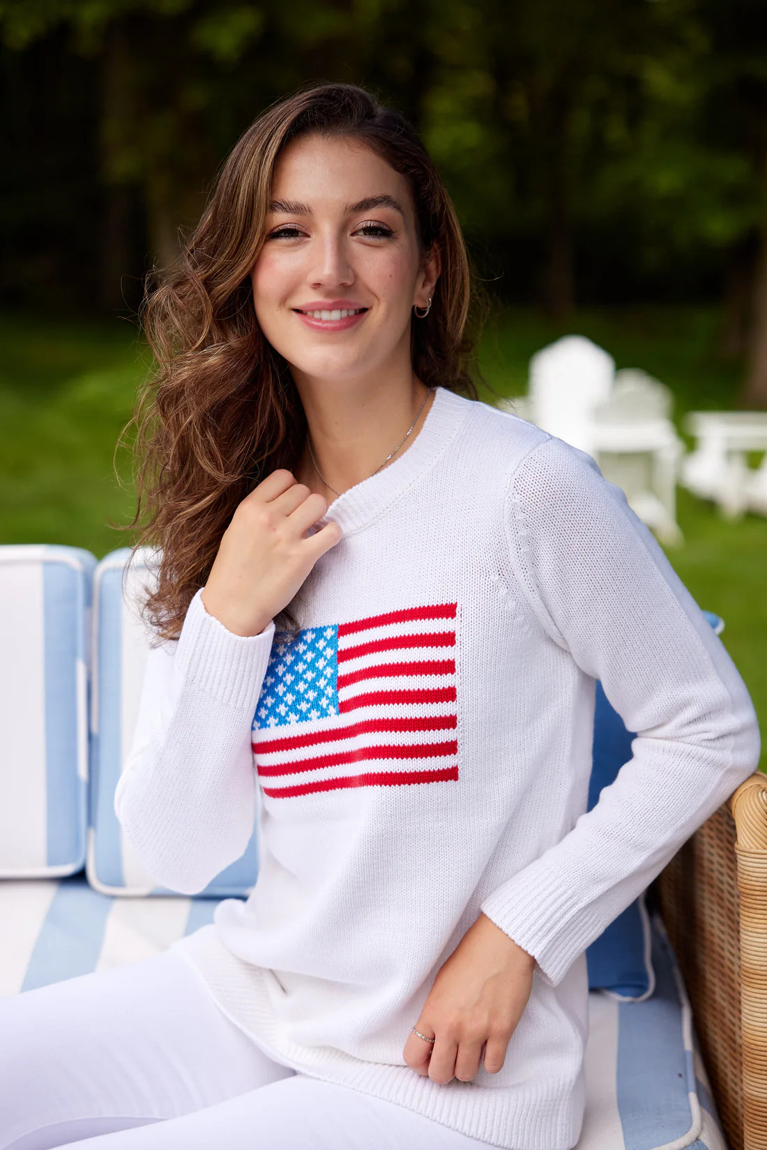 White Classic Flag Sweater | Sail to Sable