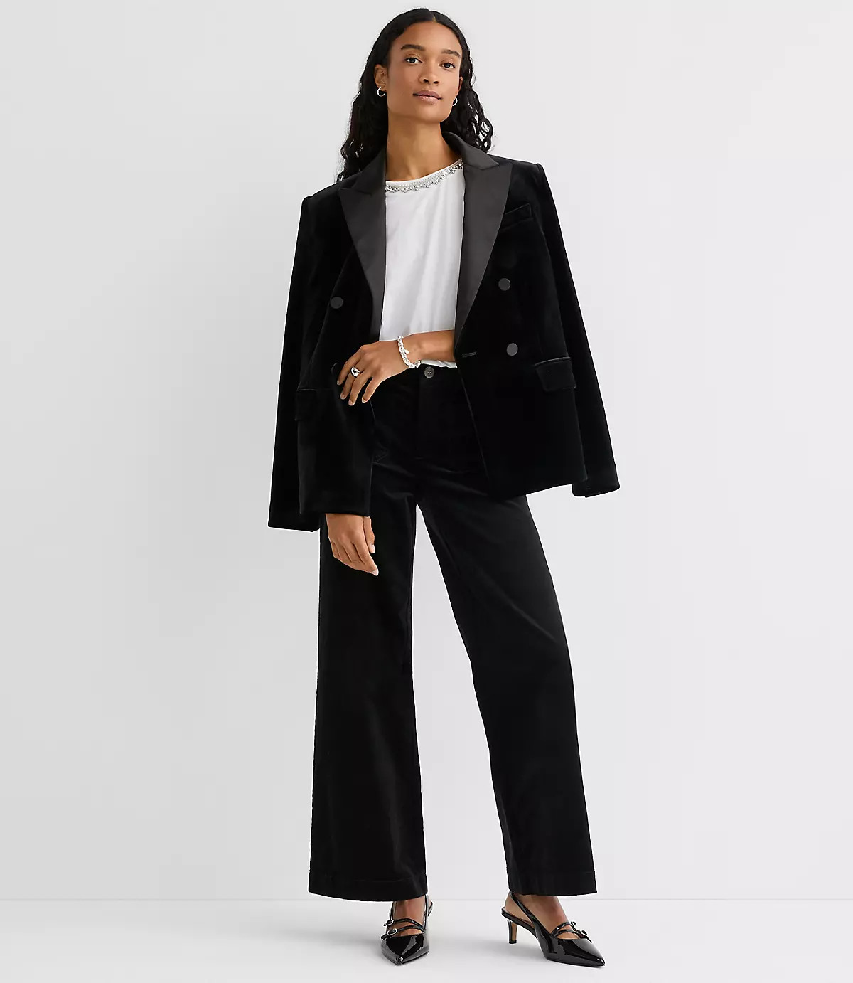 Crystal Beaded Neck Tee | LOFT