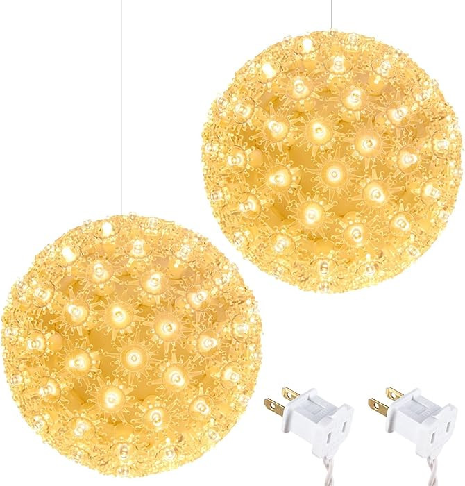 Brightown 6” Christmas Lights Ball Outdoor Sphere Lights 100 Replaceable LED Bulbs Plug in for ... | Amazon (US)
