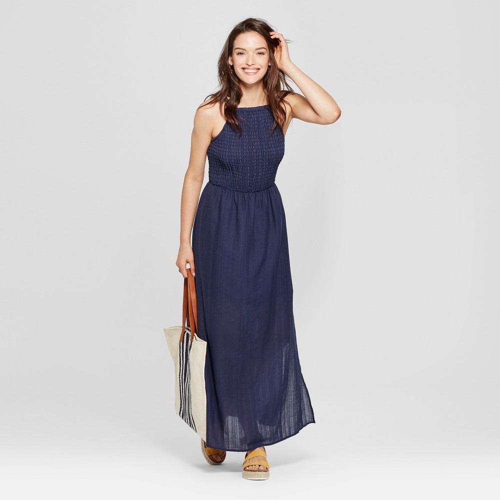 Women's Smocked Maxi Dress - Universal Thread Navy (Blue) S | Target