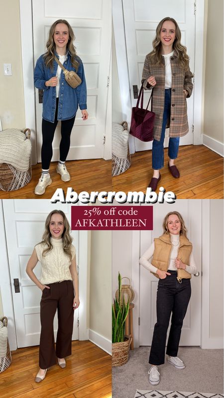 Abercrombie on sale fall looks 25% off with code AFKATHLEEN 
(5ft 2 115 lbs)
XS denim shirt
XS p mod coat 
25 curve love short mom jeans
25 short curve love brown trousers 
25 extra short curve love black 90’s jeans
#trouserpants #denim #coat #abercrombie

#LTKSeasonal #LTKsalealert