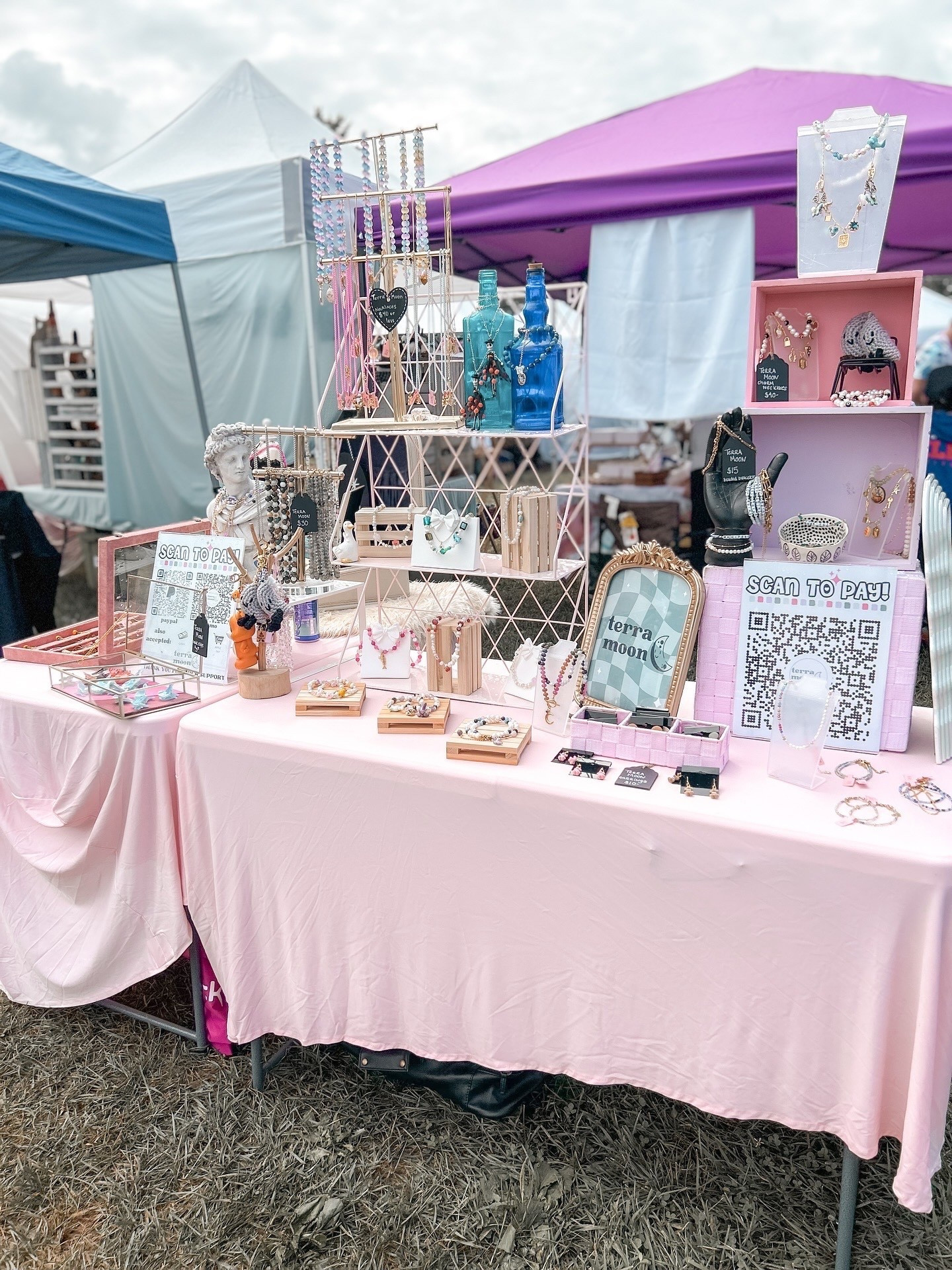 Craft show set up. 

People do ask where a lot of my items are from and I hate to tell them that I either thrifted it or got it from Joann’s. But I did include similar items from Amazon and Etsy for the vintage pieces. 

The item I get the most questions about is my bust but she is truly vintage from an antique store in South Carolina. I found cool ones on Etsy for you to display your necklaces, too. 

Hopefully, my display gives you some inspo to use more color!

#LTKHome #LTKSeasonal #LTKSaleAlert