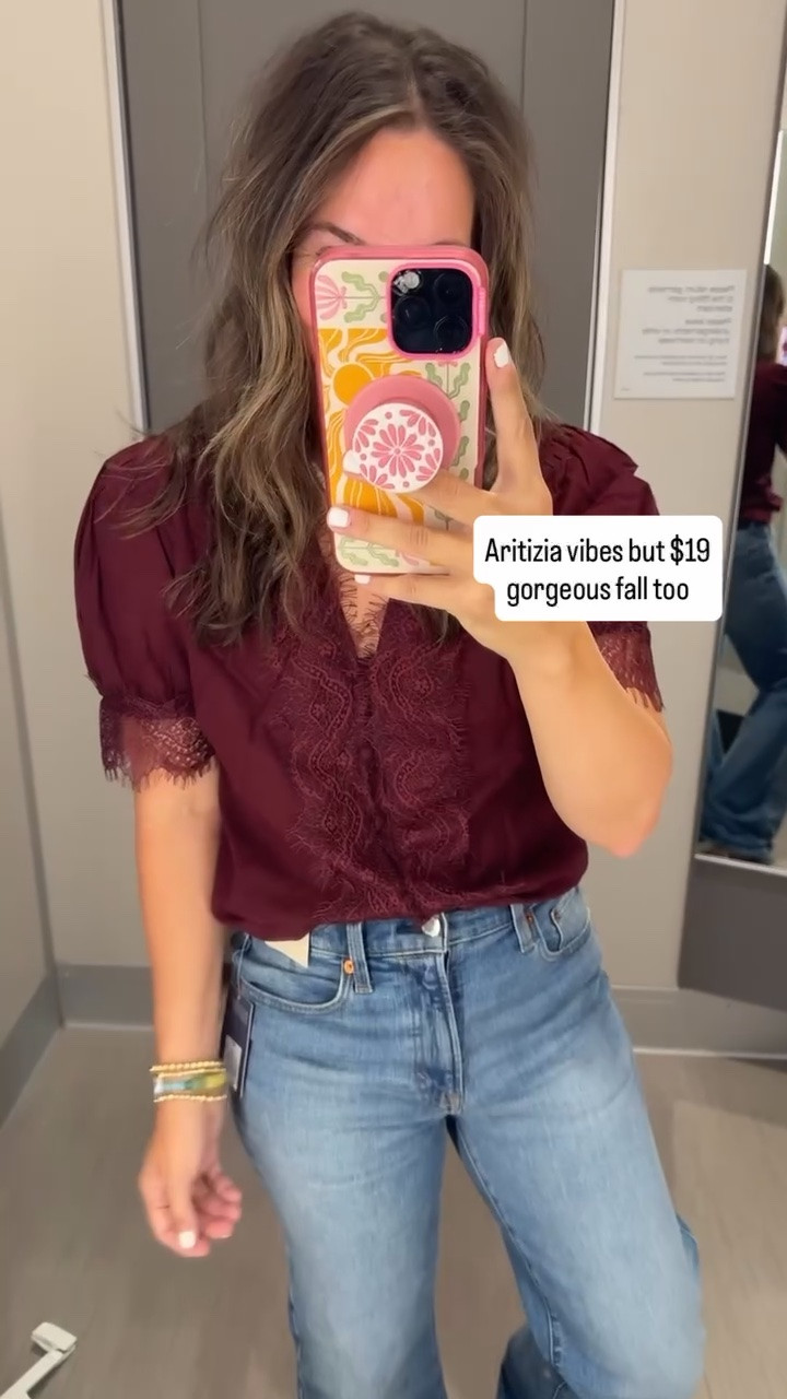 Aritzia vibes for $19?! This lace top is one of those Target finds you grab before everyone catches on.

Target lace top, $19 top, Aritzia look for less, burgundy top, fall top, Target fashion, lace blouse, affordable fall fashion, fall outfit, burgundy fall outfit, Target fall finds, JulieFranks

#LTKootd #LTKgrwm #LTKdayinmylife
