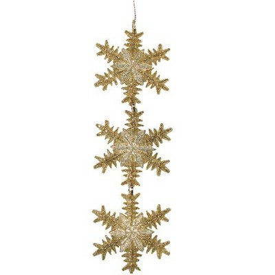 Kurt S. Adler 6.75" Gold and Silver Glittered Snowflake Trio Christmas Ornament | Target