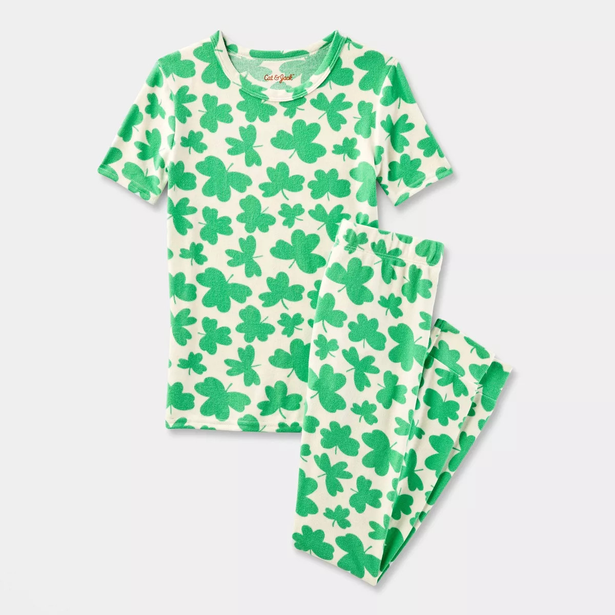 Kids' 'St. Patrick's Clovers' Short Sleeve Tight Fit Pajama Set - Cat & Jack™ Green | Target