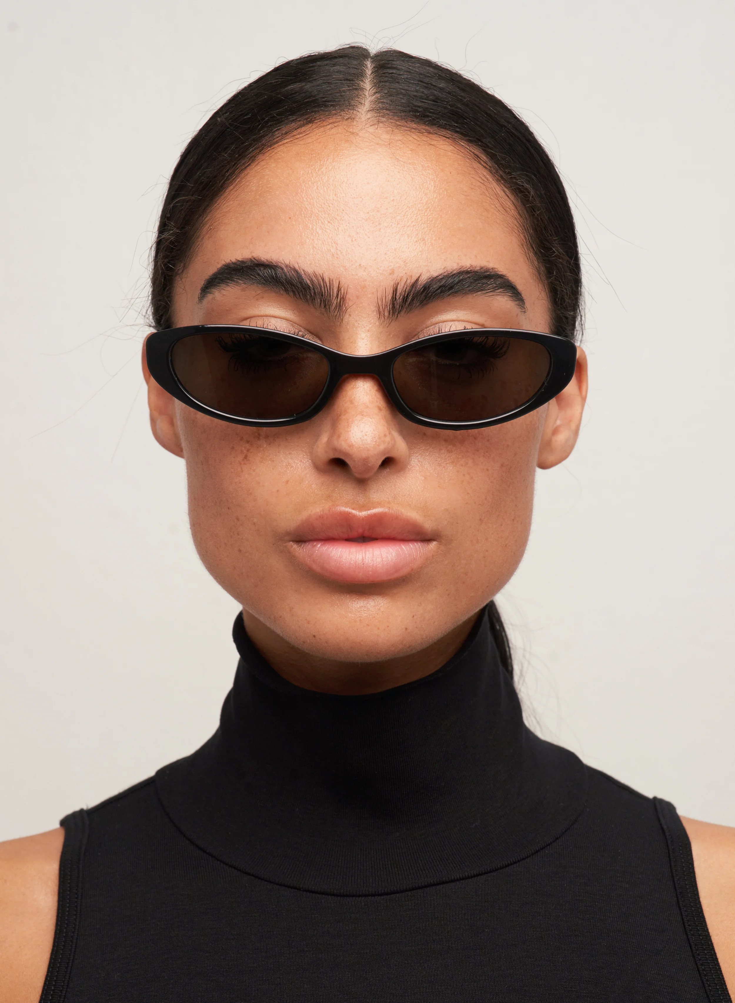 Thin Black Cat-Eye Sunglasses \u2013 Smoke Lens | Otra Eyewear