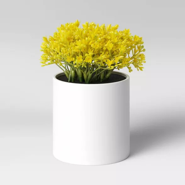 6" x 6" Artificial Mimosa Arrangement in Pot Yellow - Threshold™ | Target