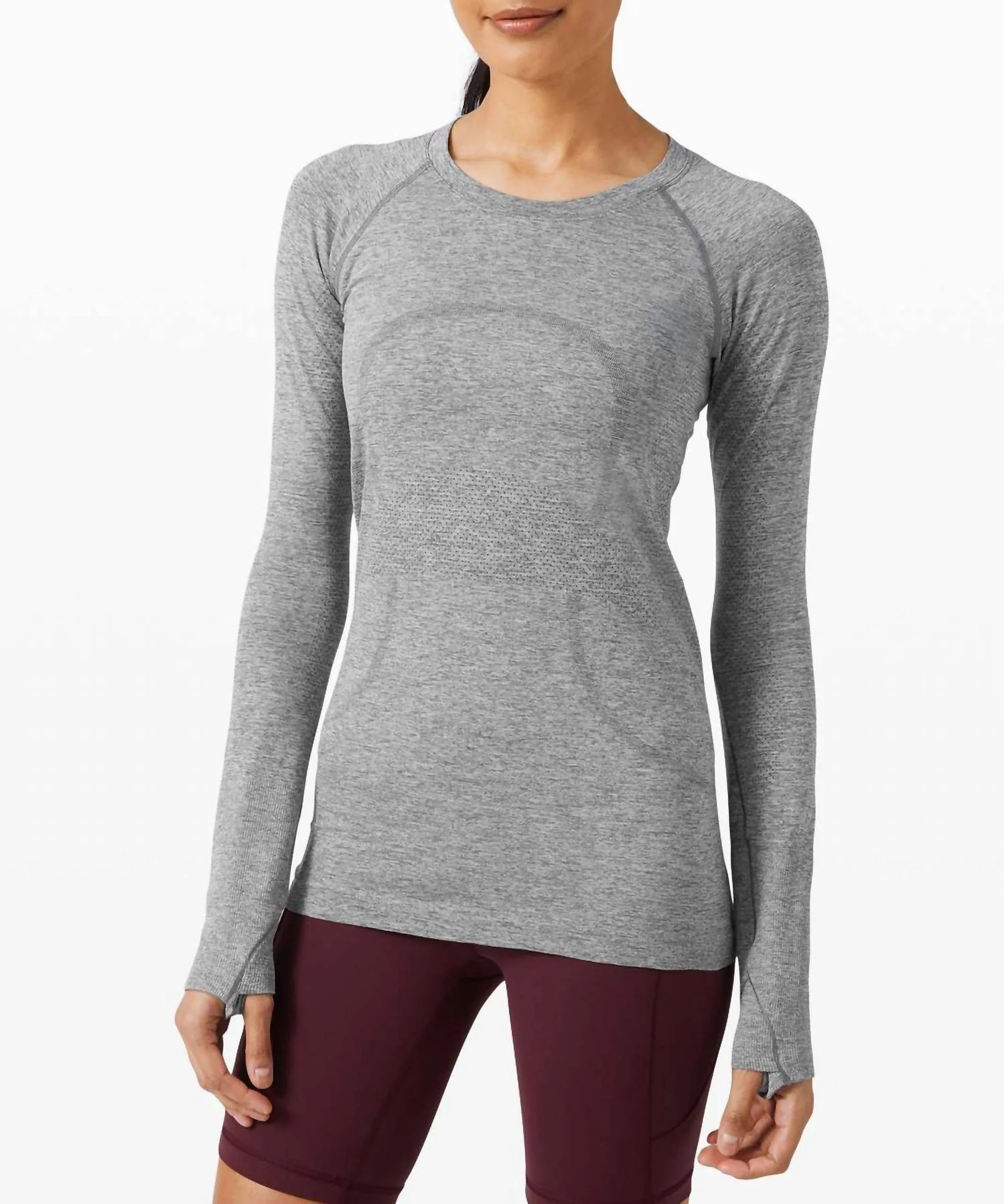 Swiftly Tech Long Sleeve Shirt In Slate/white | Shop Simon