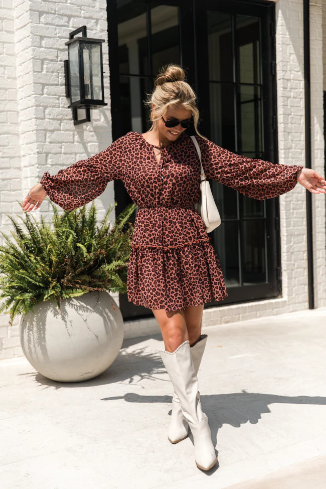 Untamed Beauty Leopard Henley Style Mini Dress | Pink Lily