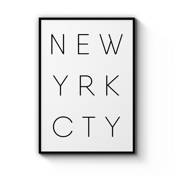 New York City Manhattan Minimal Black and White Gift Decor Wall Art Poster Print: A4 A3 A2 A1 B1 ... | Etsy (US)
