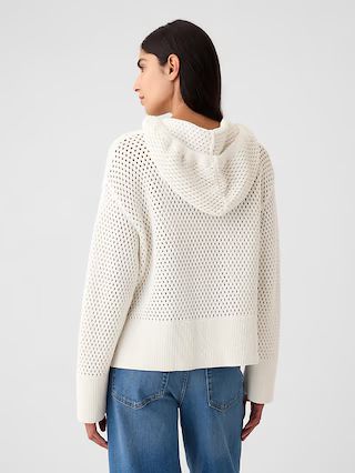 24/7 Split-Hem Crochet Sweater Hoodie | Gap (US)
