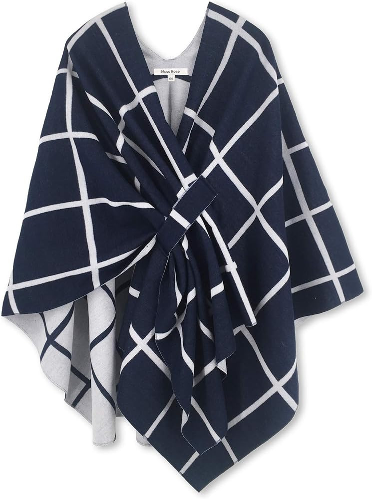 Moss Rose Women's Shawl Wrap Poncho Ruana Cape Open Front Cardigan Shawls for Fall Winter | Amazon (US)